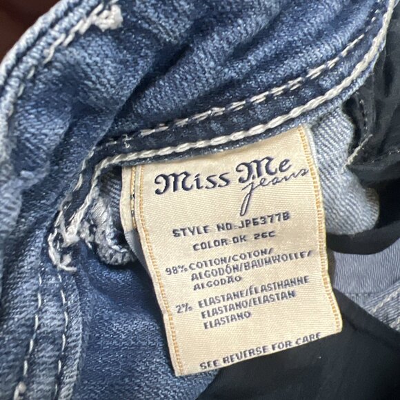 Project-Miss Me Jeans Womens 27 Low Rise Boot Y2K Embellished Medium Wash Denim - Picture 7 of 13